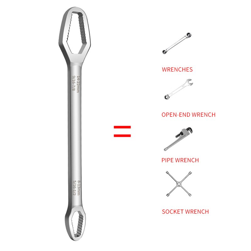 Herramientas de taller mecánico, llave Universal de torsión ajustable, llave de trinquete para bicicleta, motocicleta, herramienta de reparación de coche, 8-22mm