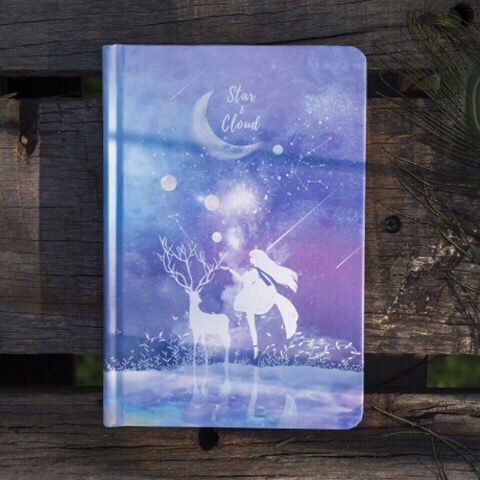 Dream Girl Hardcover Sketchbook Notepad Diary Drawing A5 Student Colorful Inner Page Illustration Notebook: A-128P