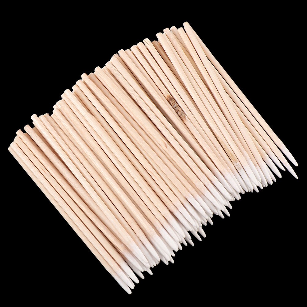 Hisopo permanente de algodón de maquillaje 100 Uds., hisopo de algodón permanente Microblading, bastoncillos de maquillaje para maquillaje, utensilios de belleza
