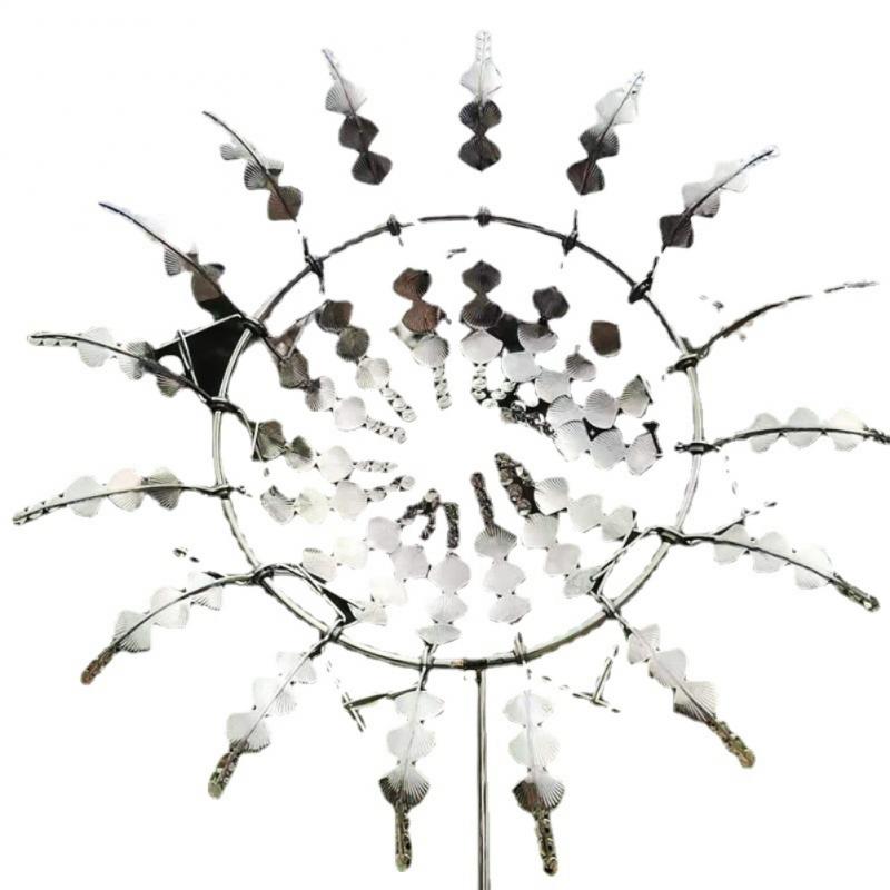 Metal Windmill Wind Chime Outdoor Metal Windmill Nine Bone Windmill Home Yard Patio Lawn Garden Decoration Supplies: C