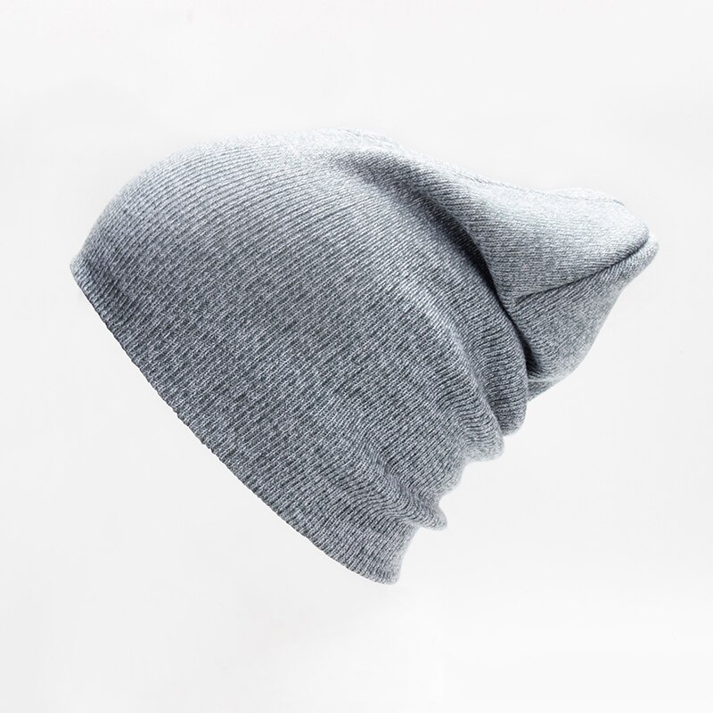 Wintermuts, muts voor volwassenen, dames, gebreide muts zonder rand, casual muts voor dames, hiphop, herfst, zachte muts met omslag, ademend, tienermuts: Grijs