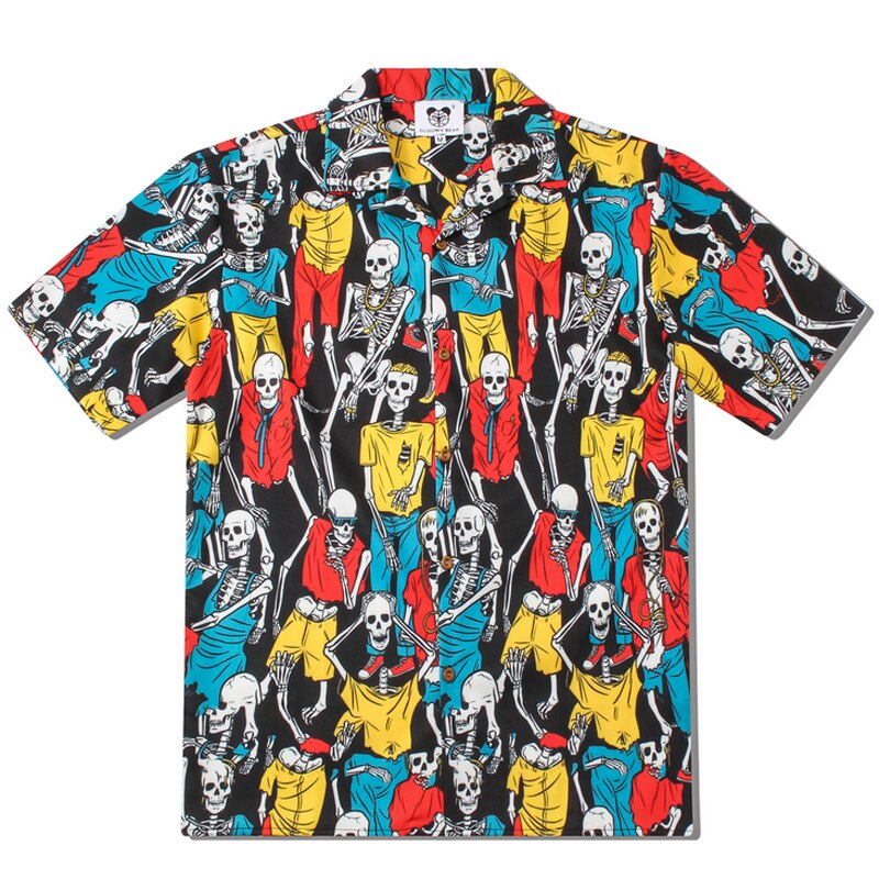 OSCN7 Casual Gedrukt Korte Mouw Mannen Straat Zomer Hawaii Strand Vrouwen Korte Mouw Shirts Harujuku Mens CS005: S