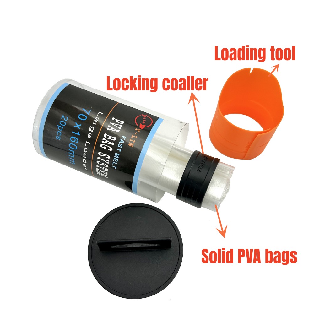 Accessori per la pesca alla carpa Sistema di caricamento delle borse in PVA Strumento di esca per borse solide Maglia a fusione rapida