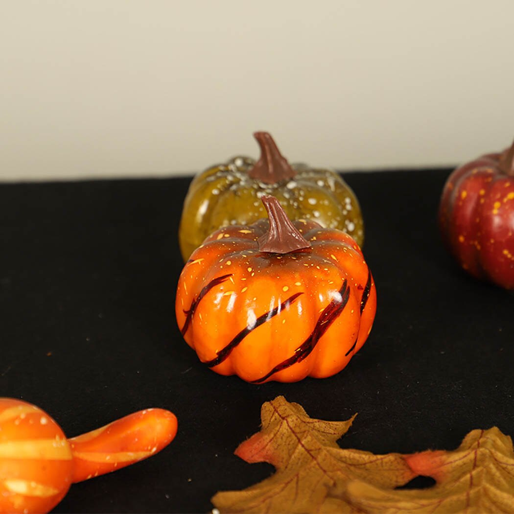 16 stk halloween frugt prop sæt simulation kunstig græskar falde ahorn blad krans til taksigelse halloween boligindretning