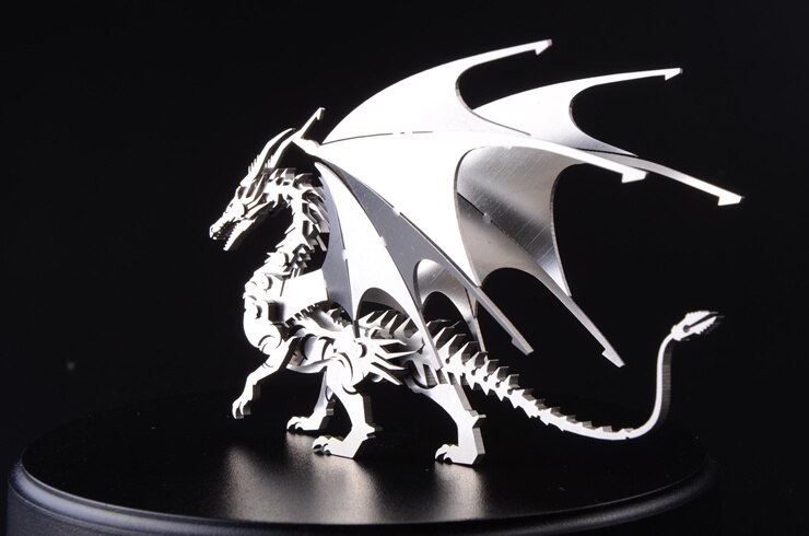 Elk/Dragon Animal Stainless Steel 3D Metal Kits Puzzle Assembling Model Birthday Decoration Collection Toy: HY009