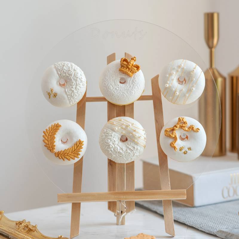 Simulation kage mad model bryllup platin donut dessert bord scene layout vindue dekoration skyde rekvisitter