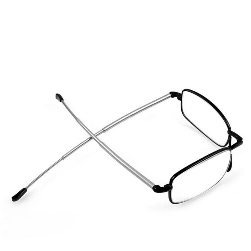 Mini leesbril heren dames opvouwbaar klein montuur zwarte metalen bril met originele doos