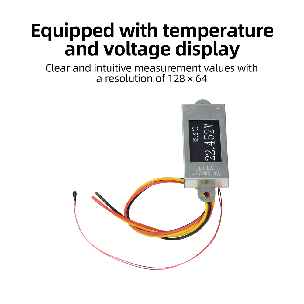 0.5 Inch DC5-30VOLED Display Digital Voltmeter Digital Temperature Sensor NTC Probe 1-6S Voltage Monitoring