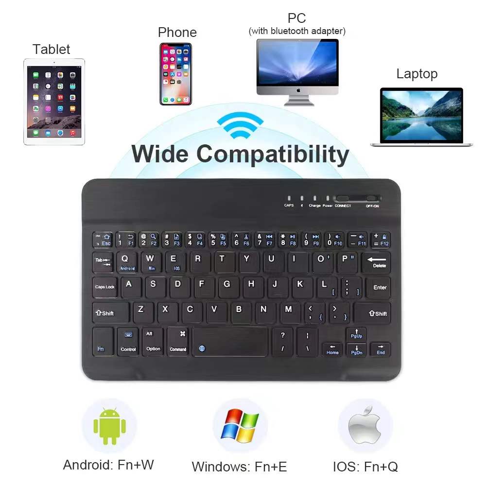 7 Inch 10 Inch Wireless Bluetooth Keyboard For Tablet Laptop Phone Mini Keypad For iPad iPhone Samsung Android IOS Windows