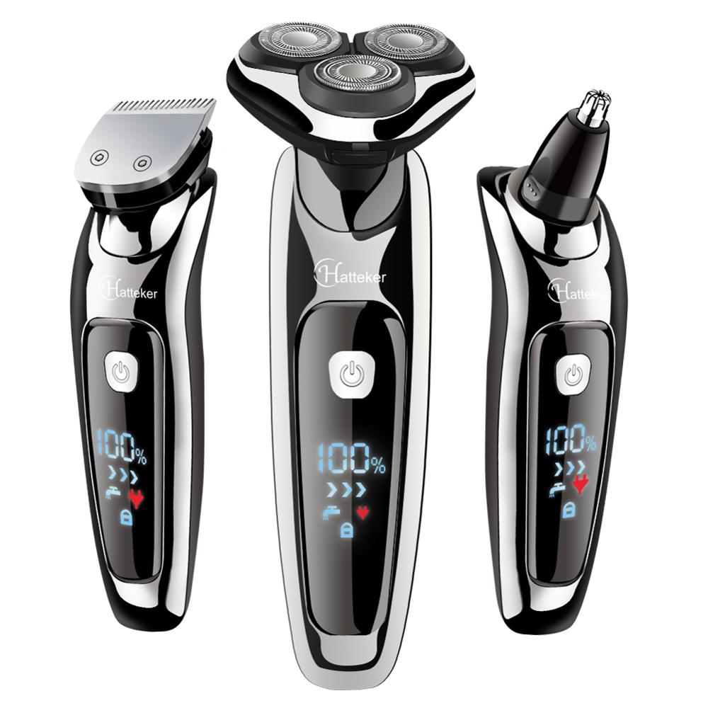 HATTEKER-rasoir électrique pour hommes, /nouveauté, rechargeable par usb, kit de toilettage pour la barbe