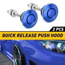 2 Drukknop Quick Release Hood Bonnet Pins Slot Clip Auto Bumper Klink Kit Blauw Auto Exterieur Accessoires Auto Release