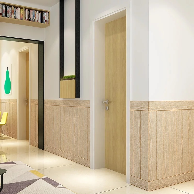 3D Wooden Wall Sticker Home Decor PE Foam Waterproof Wall Covering Self Adhesive Wallpaper For Living Room Bedroom 3D Wall Panel
