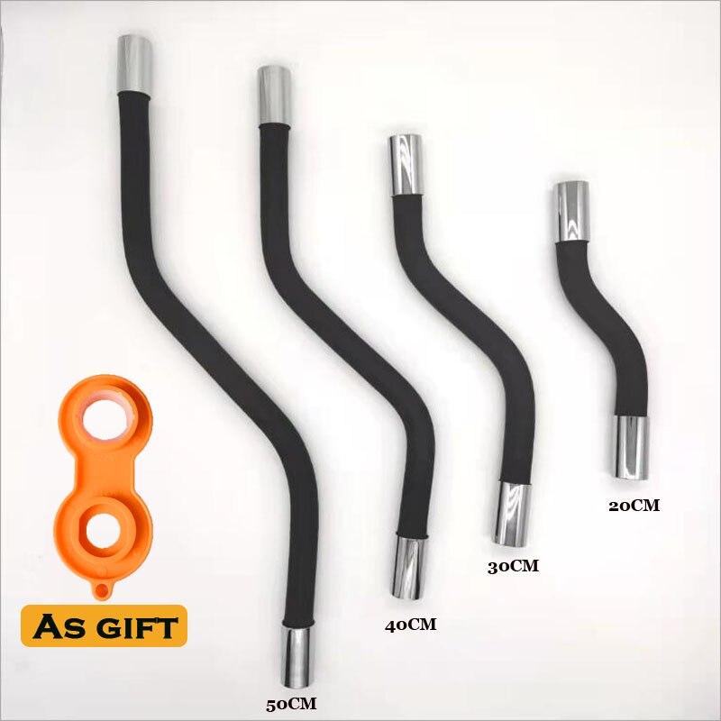 Mintiml Faucet Extender Universal Faucet Extension Pipe 1/2' Connnetor Extension Tube For Outer Joint Wavsh Basin Splash Head: BLACK / 40CM