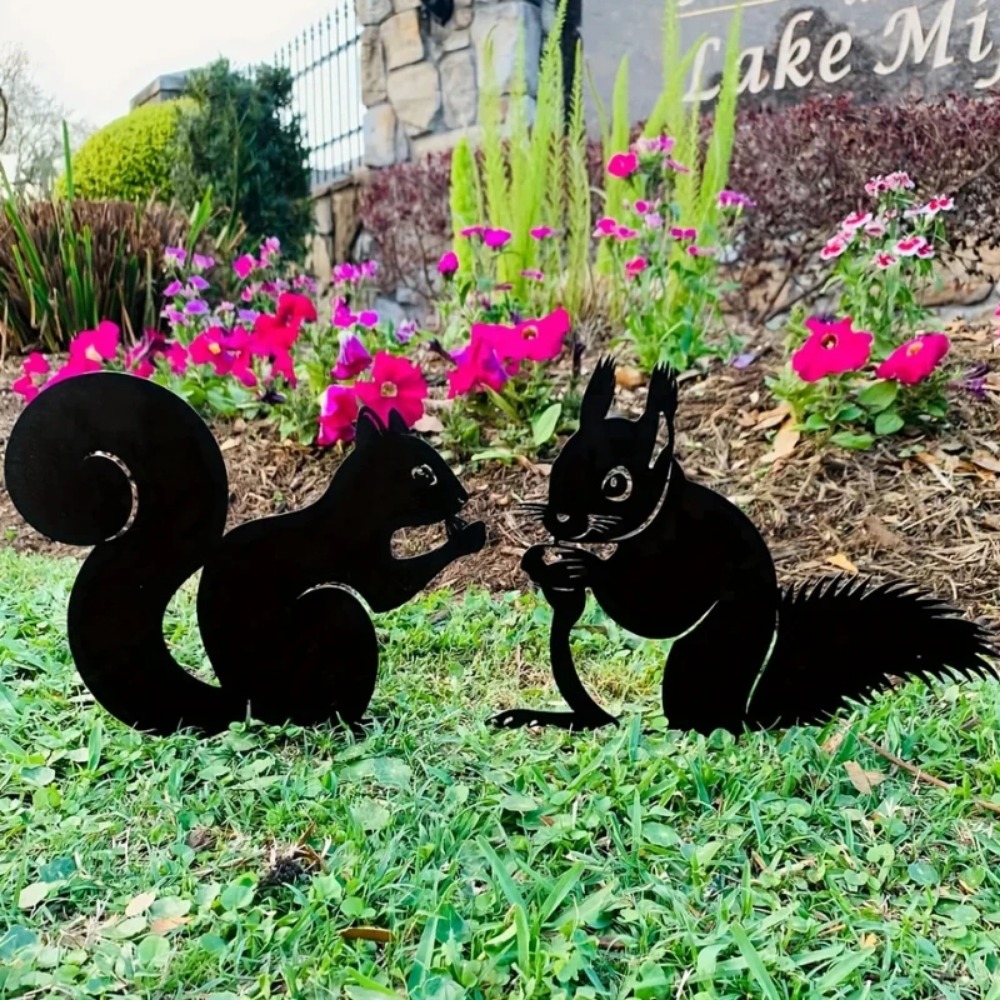 Rzeźba królika – puste figurki z kutego żelaza, odporne na kurz i realistyczne królik/wiewiórka robić ogrodu, domu i podwórka