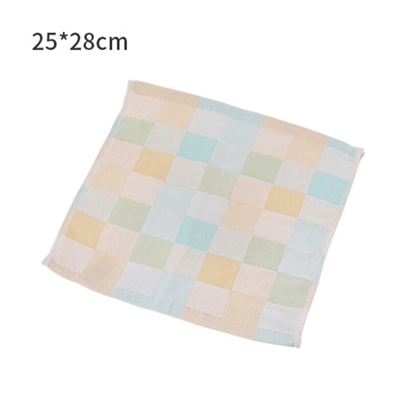 Husholdnings bomuldsgarn børne plaid lille firkantet håndklæde voksen blødt behageligt åndbart dobbeltsidet absorberende vaskehåndklæde: 25 x 28cm blå