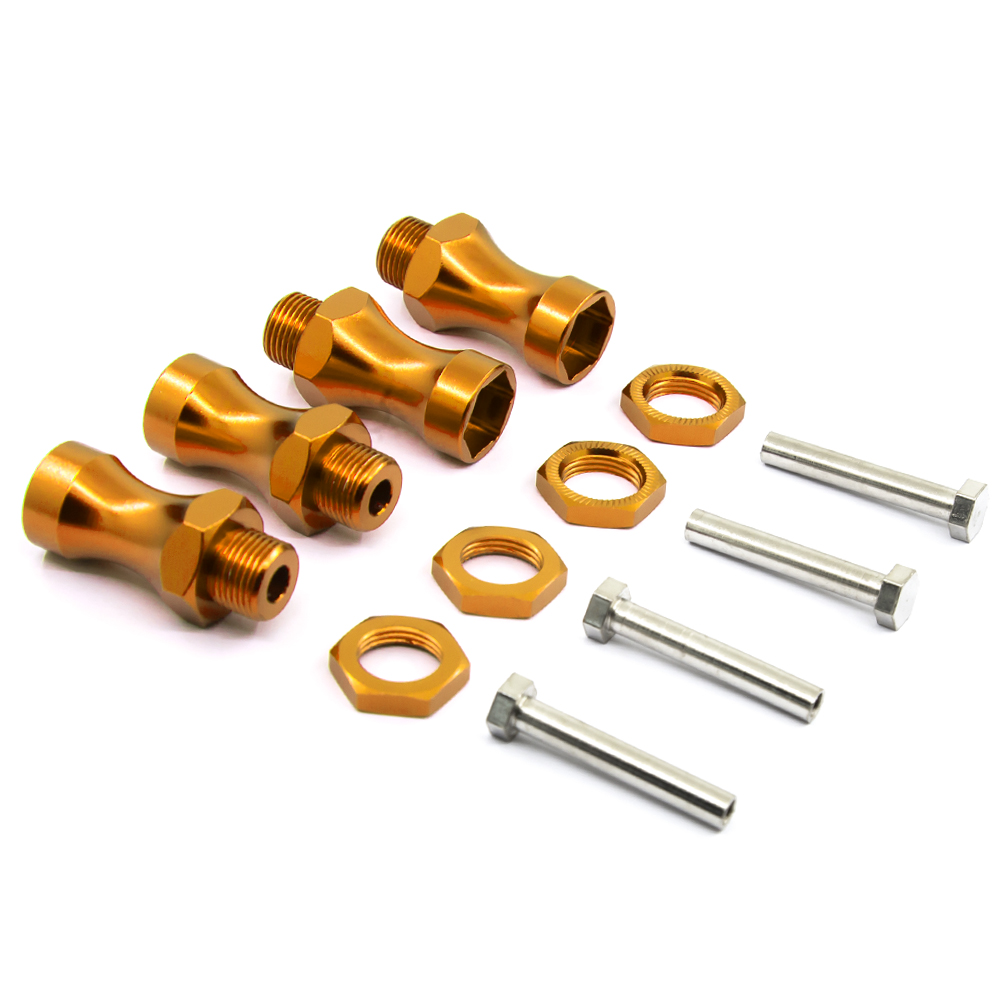 4pcs Wheel Hex 12mm Turn 17mm Lengthened Thickening 30MM Aluminum Adapter HSP 1/10 RC Car Buggy Bigfoot Truck Can Use 1/8 Tires: Silver