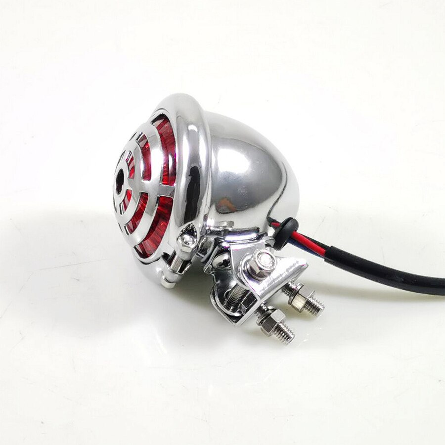 1Pc Chrome Legering Universele Motorfiets Led Achterlicht Remlicht Scooter Stop Lamp Voor Triumph Benelli Cafe Racer Harley Davidson