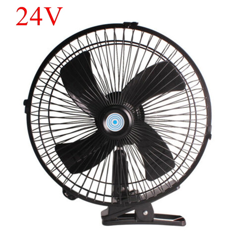 12/24V Car Fan Dashboard Electric Vehicle Car Van Truck Home Clip-On Fan 2 Speed Airflow: 24v