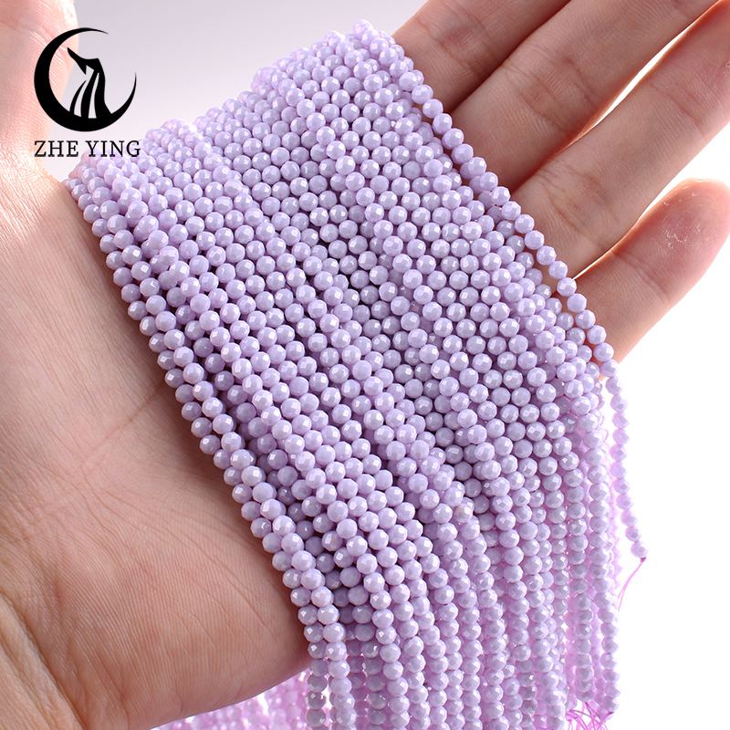 Zhe Ying 3mm Faceted Dark Blue Zircon Beads Small AAA Cubic Zirconia Beads for Bracelet Making DIY Jewelry Accessories