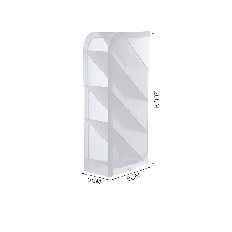 Multi-function 4 Grid Desktop Pen Holder Office School Storage Case Can Stand Rectangular Finishing Box: White