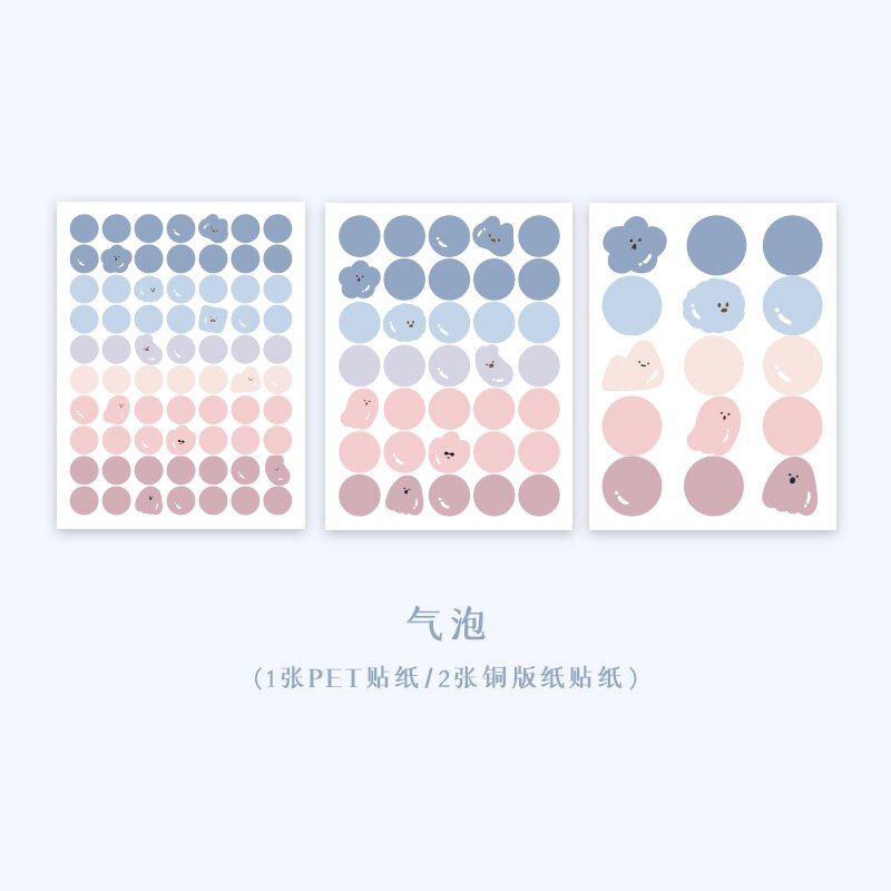 BULA 3 sheets Cute Sticky for Diary Deco Kawaii St... – Vicedeal