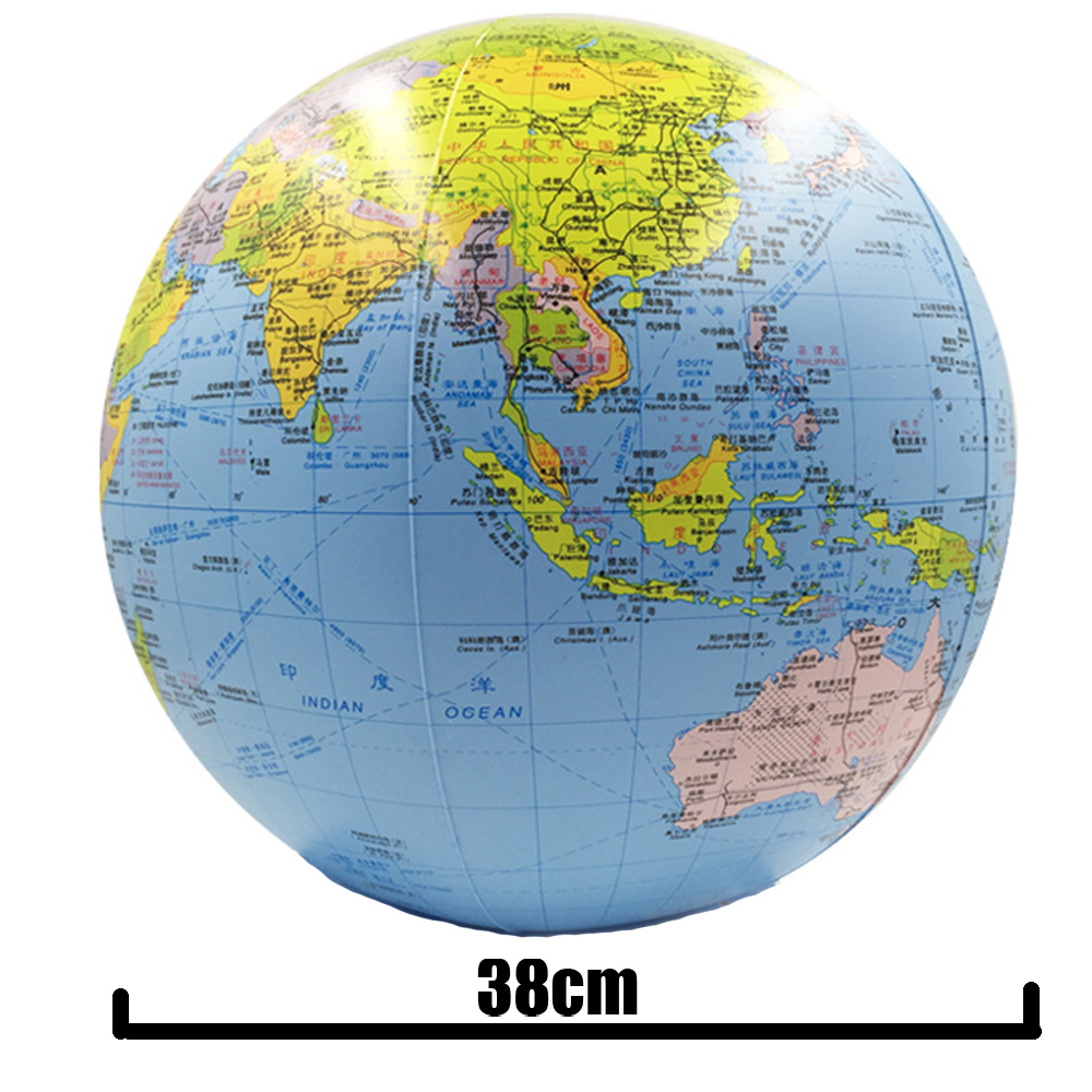 Opblaasbare Globe 38cm Kaart Bal Geografie Leren Educatief Wereld Aarde Ocean Beach Ball Kids Geografie Educatieve Benodigdheden