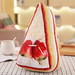 Cojines de comida de felpa para niños y niñas, almohada de felpa con , ideal para aperitivos, tartas, cerveza, café y baquetas: 50cm Strawberry cake