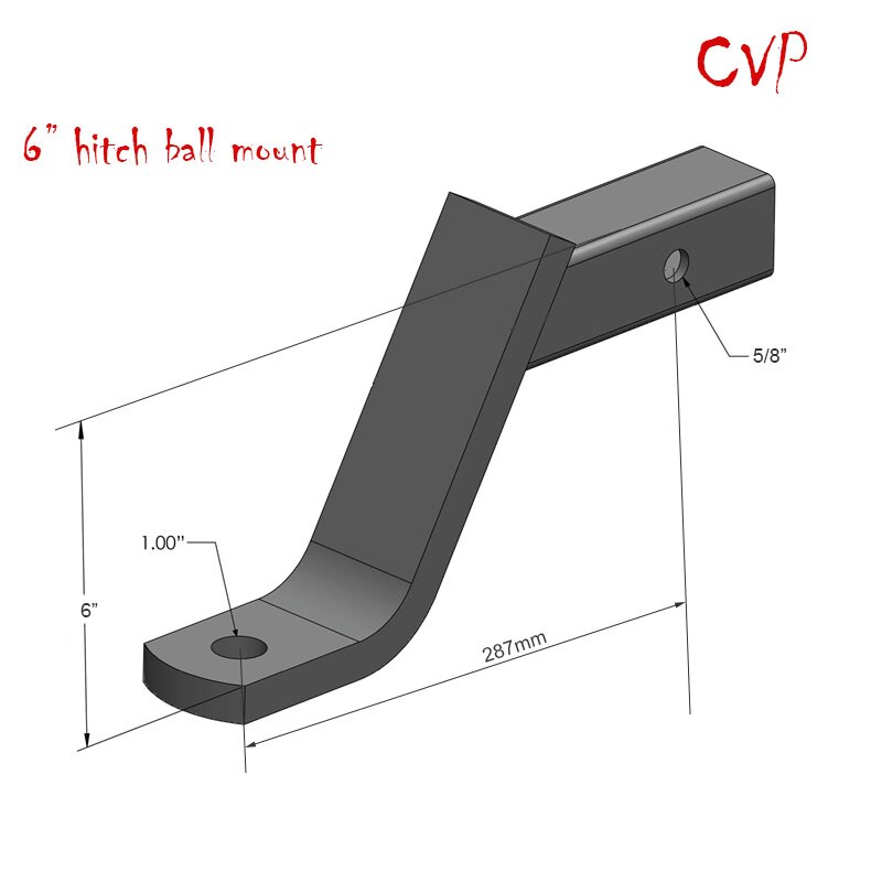 CVP gancio di traino linguetta attacco a sfera gancio di traino per carichi pesanti gancio di traino attacco di traino 6 "parti camper accessori camper caravan