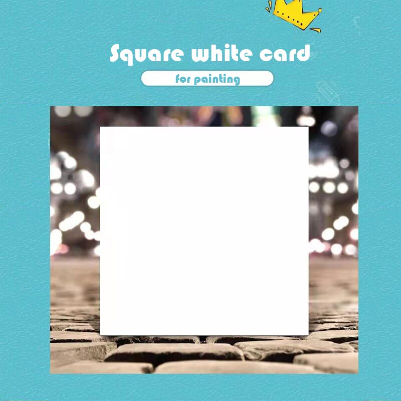 Chancai 20pcs Blank Thick Square White Painting Paper for Drawing of Manual Art ,Handmade Material,150*150mm