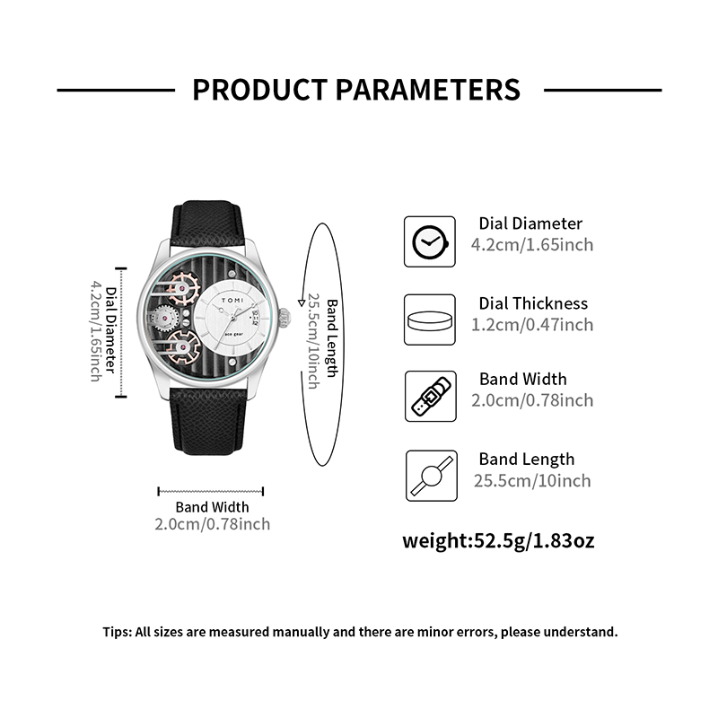 TOMI Heren Geschenkdoos Combinatieset Horloge Luxe en Eenvoudig Zakelijk Afneembare band Quartz Horloge Herenhorloge Festival Cadeau