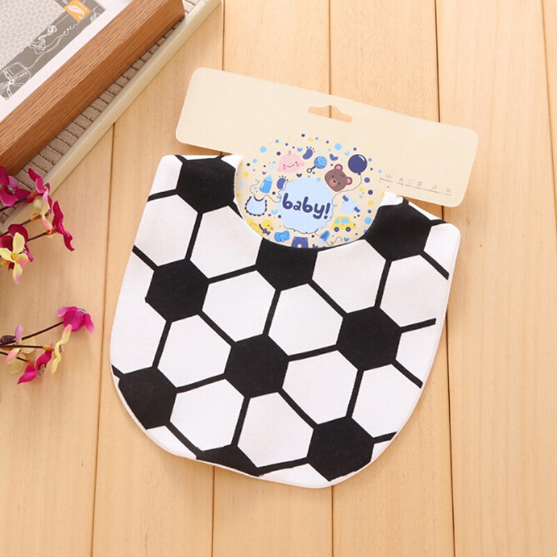 Baby Girl Boy Bibs Football Orange Cake Cartoon Baby Cotton Scarf Bibs Toddler Button Burp Cloths Feeding Care: football