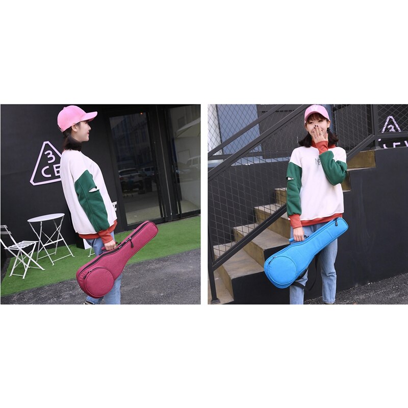 FGGS-2x 23 Inch Cotton Ukulele Bag Soft Case Gig Waterproof Oxford Cloth Ukelele Four String Guitar Backpack Blue & Red