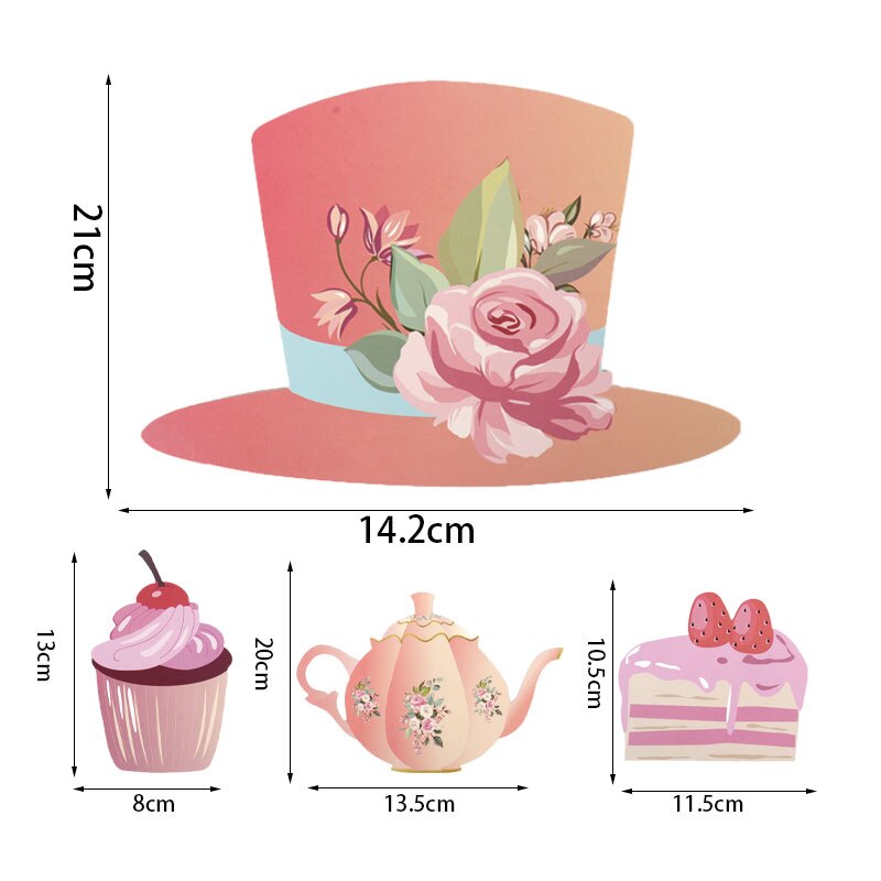25pcs Funny Tea Party Photo Booth Props Tea Garden Floral Party Decorations DIY Photobooth Photo Props Wedding Party Supplies