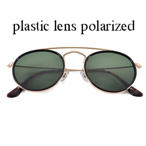 3647 Round double bridge sunglasses polarized men women 51mm mirror gradient glass lens TAC glasses sol gafas occhiali UV400: gold g15 P