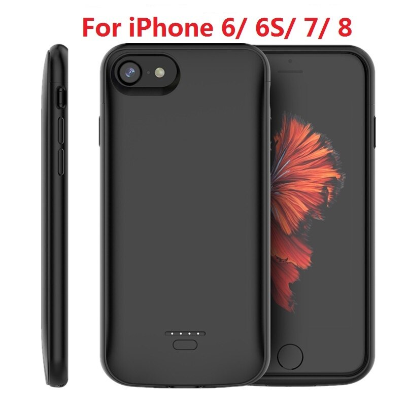 Leioua 4000mah chargeur de batterie étui pour iphone 5 5s 5C Se boîtier chargeur Powerbank étui pour iphone 6 7 8 X Xs Max Xr boîtier de batterie: For iPhone 6 6s 7 8