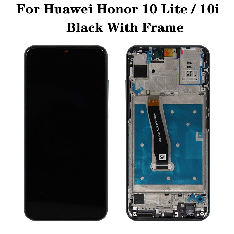 Pantalla LCD Super AMOLED para Huawei Honor 10 lite, montaje de digitalizador con pantalla táctil y marco para honor 10i HRY-LX1 LCD: Negro