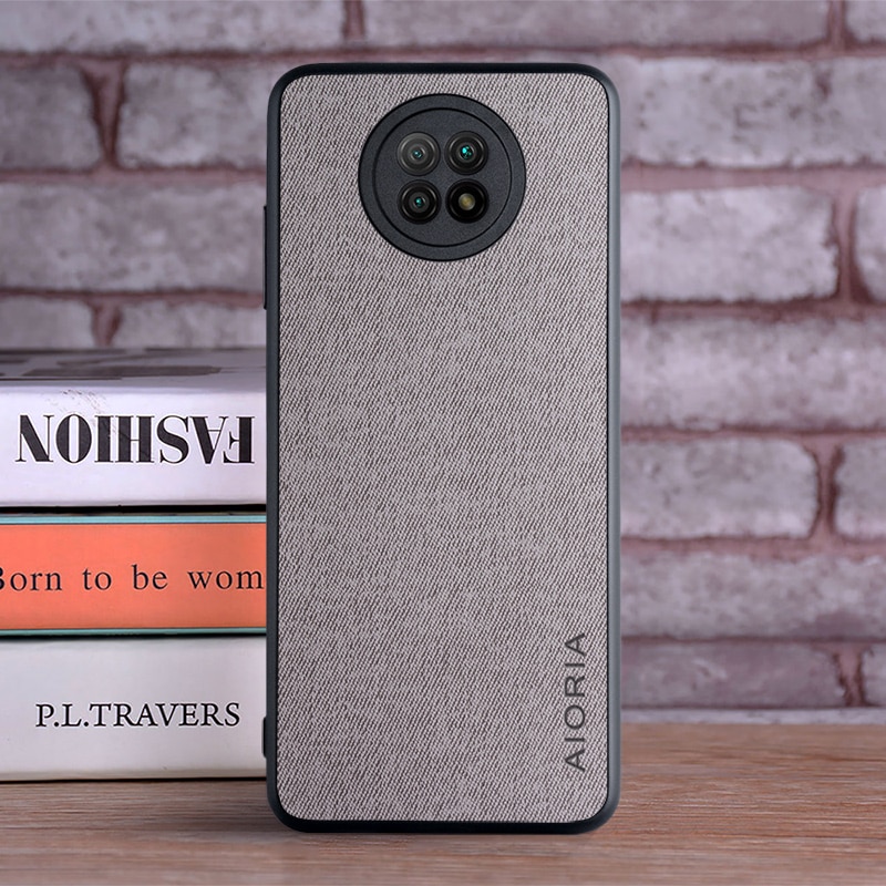 Funda de lujo para Xiaomi Redmi Note 9T, funda de piel suave y dura para teléfono xiaomi redmi note 9t: Light Gray