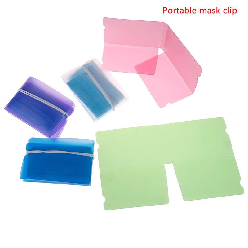 1/5 stk foldbare ansigtsmasker opbevaringsboks klip støvtæt maske etui sikkert forureningsfri engangs plastik masker klip container taske