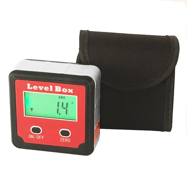 360 Graden Hoek Gradenboog Universal Bevel Box Mini Elektronische Digitale Gradenboog Inclinometer Tester Meetinstrumenten: red color