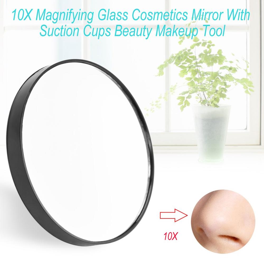 10X Magnifying Glass Cosmetics Mirror With Suction Cups Women Beauty Makeup Mirror Great Make up Tool Black