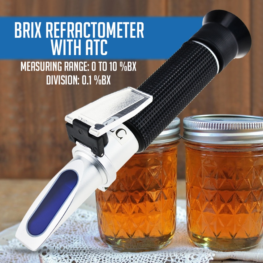 0-10% Brix Refractometer with ATC Low-Concentrated... – Grandado
