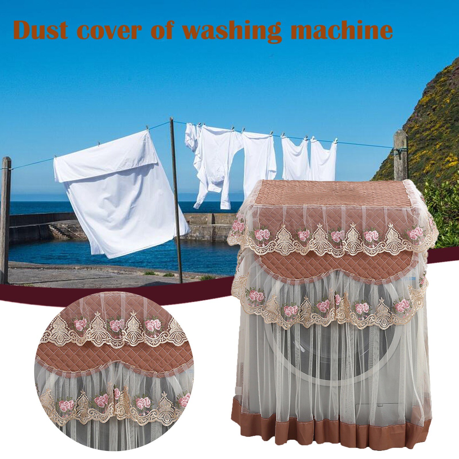 Front loading washing machine cover, waterproof box, dustproof and sunscreen cover for household automatic washing machine