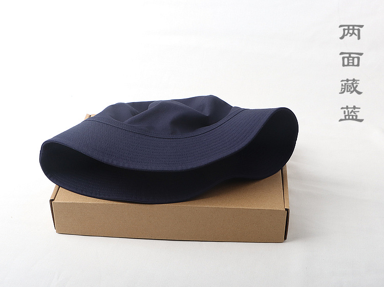 Cappello da pescatore a testa piccola e testa grande uomo donna più dimensione cotone estate viaggio spiaggia cappello da suola Panama cappucci fuori misura 54cm-65cm: S / Blu