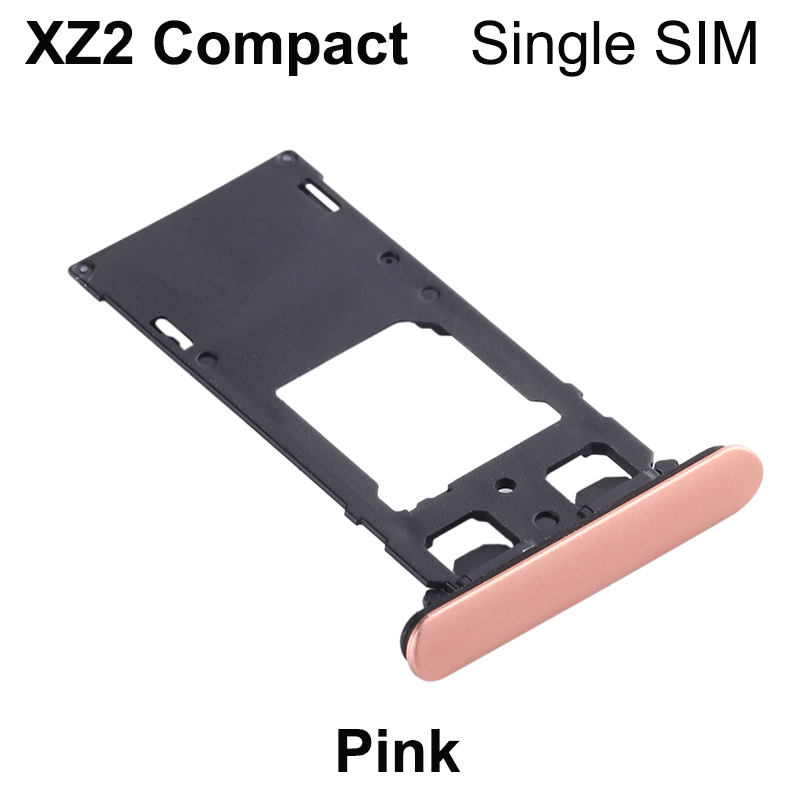 Aocarmo Micro SD SIM Karten-behälter Slot Mit Staub Stecker Abdeckung Ersatz Für Sony Xperia XZ2 Kompakte H8324 XZ2c XZ2mini 5 zoll: Single SIM-Pink