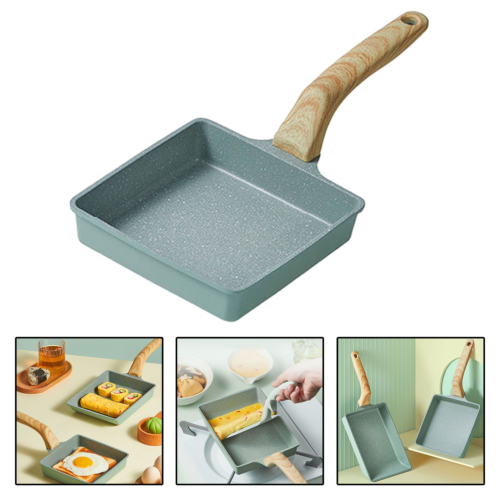 Sartén Tamagoyaki japonés sartén para tortilla no-stick sartén de huevo freír los huevos, Pan para la cocina Tamagoyaki sartén para tortilla