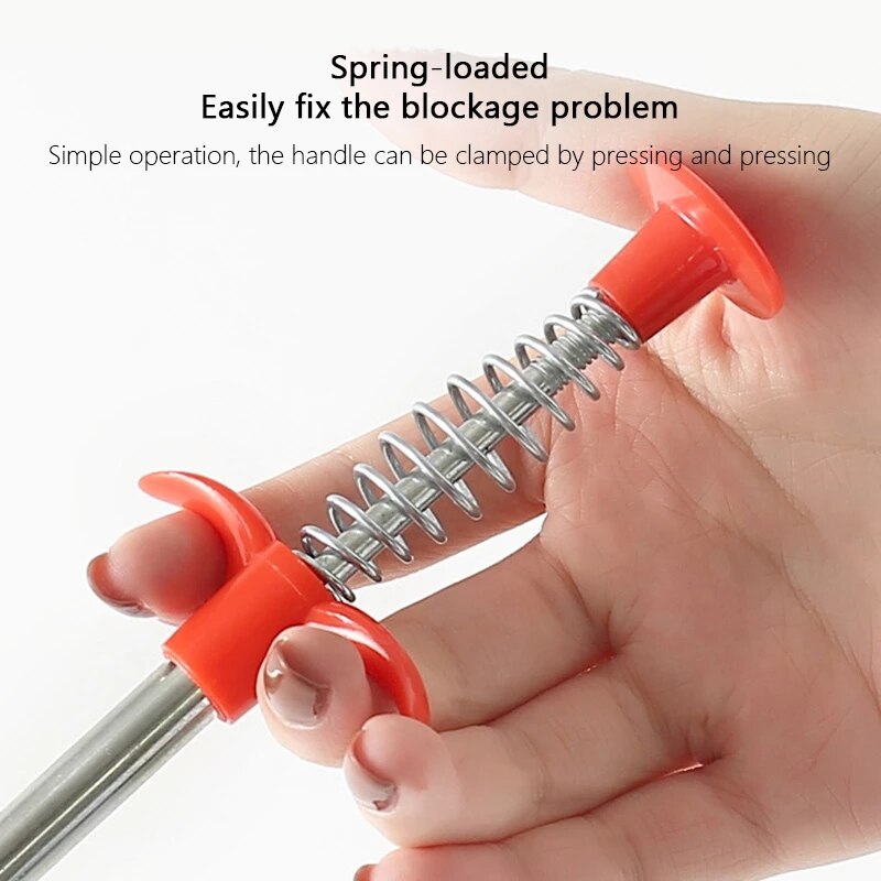 60Cm Drain Cleaner Sticks Clog Remover Cleaning Tools Sewer Cleaning Brush Pipe Dredging Tools for Bathroom Kitchen Sink