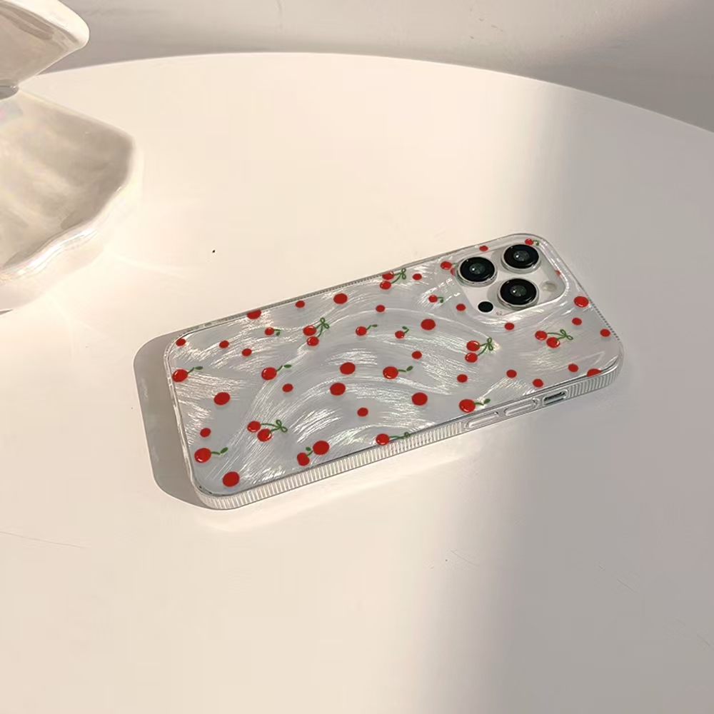 Para OPPO Reno 7 4G 8 10 5G 11 11F 12 12F 13 13F 5 5Z 6 Lite 6Z 7Z 8Z 8T cereza roja brillante funda de teléfono dura