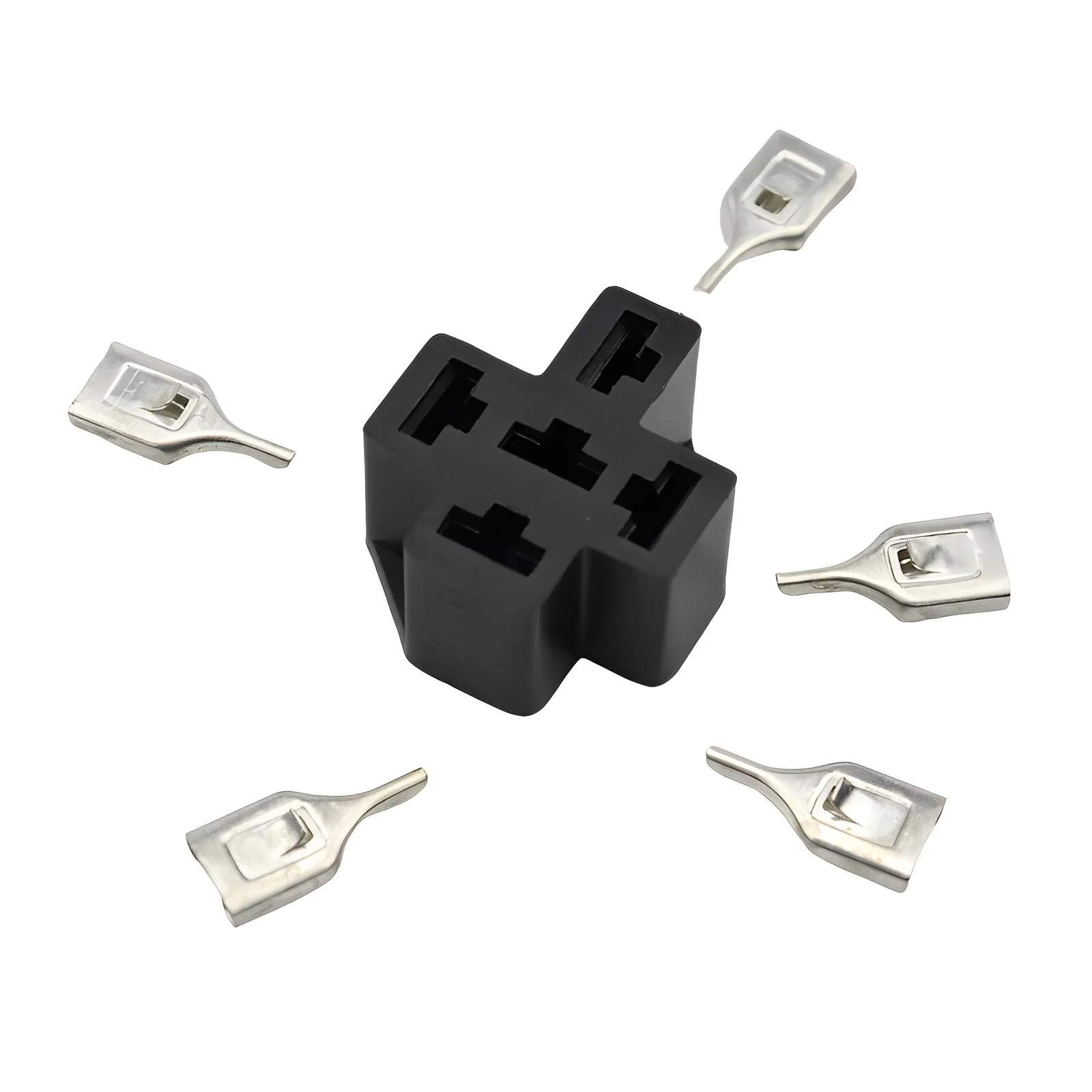 10pcs Automotive Relay Sockets 5 Pin PCB Mount Car Relay Connector Auto Relay Holder 6.3mm terminal