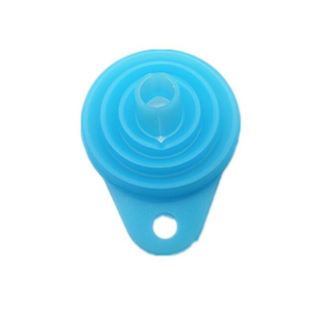 2Pcs Siliconen Vouwen Telescopische Lange Nek Trechter Creatieve Huishoudelijke Vloeibare Doseren Mini Trechter Keuken Gereedschap Opvouwbare: 1pc Blue