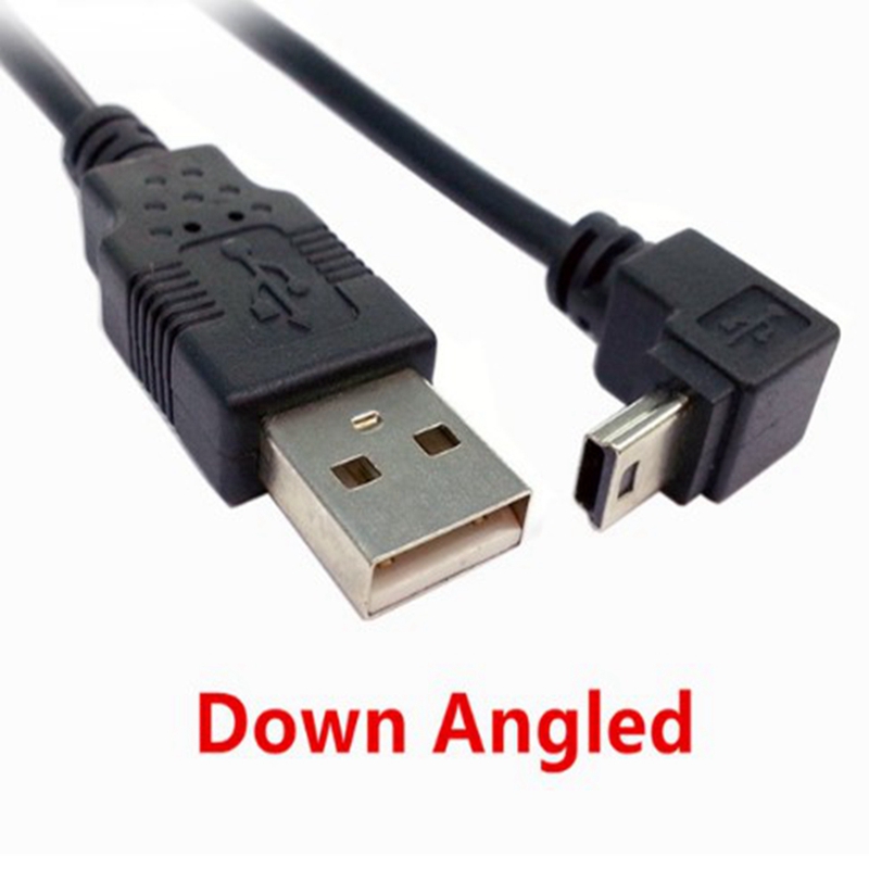 USB 2.0 Male to Mini USB B Type 5pin 90 Degree Up & Down & Left & Right Angled Male Data Cable 0.25m/0.5m/1.8m/5m: Down Angled / 0.25M